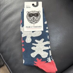 Vibrant Blue and Red Casual Crew Socks